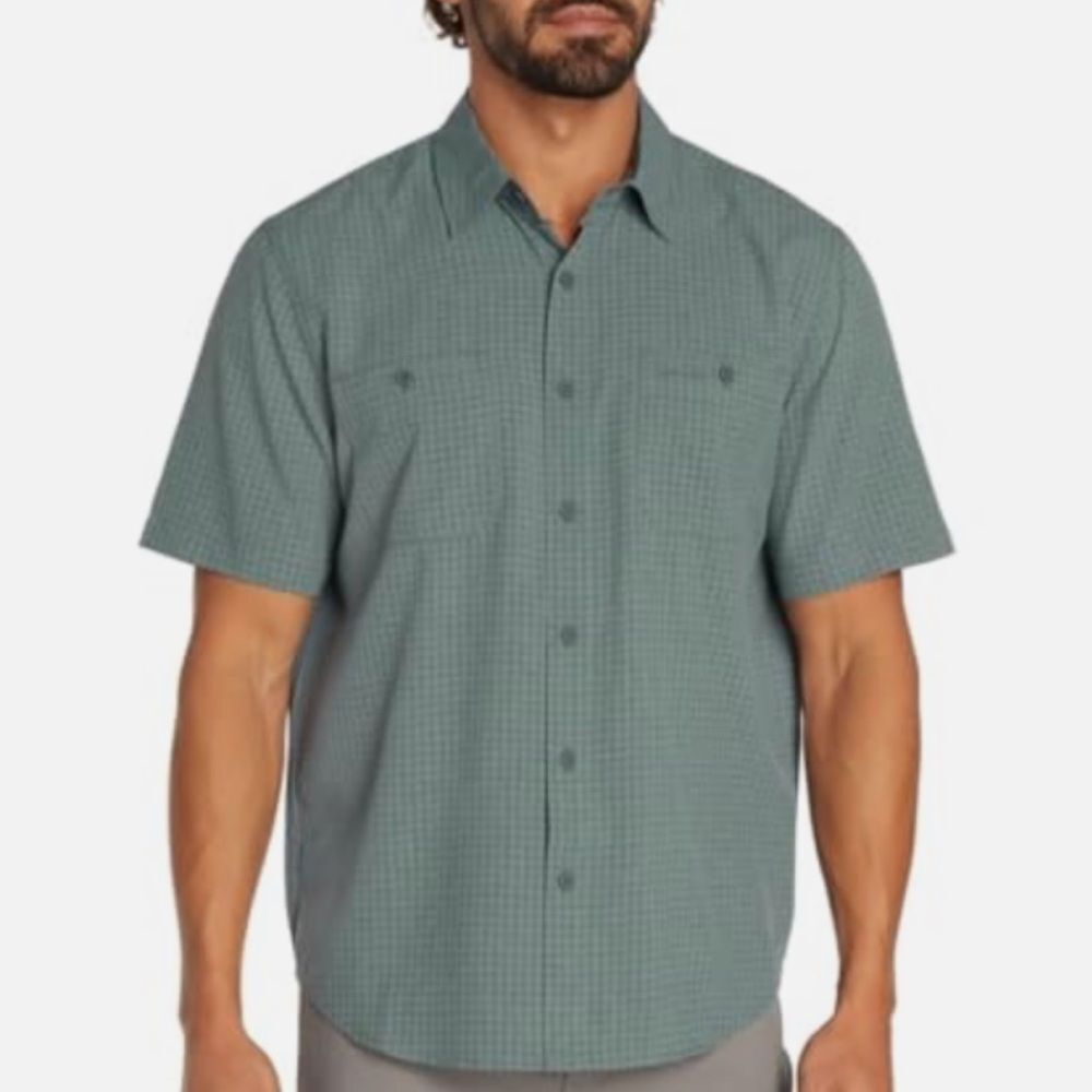 NWT Orvis Men’s UPF 30 Relaxed Fit Quick-Dry Short Sleeve Woven Shirt Green XXL - Picture 2 of 8